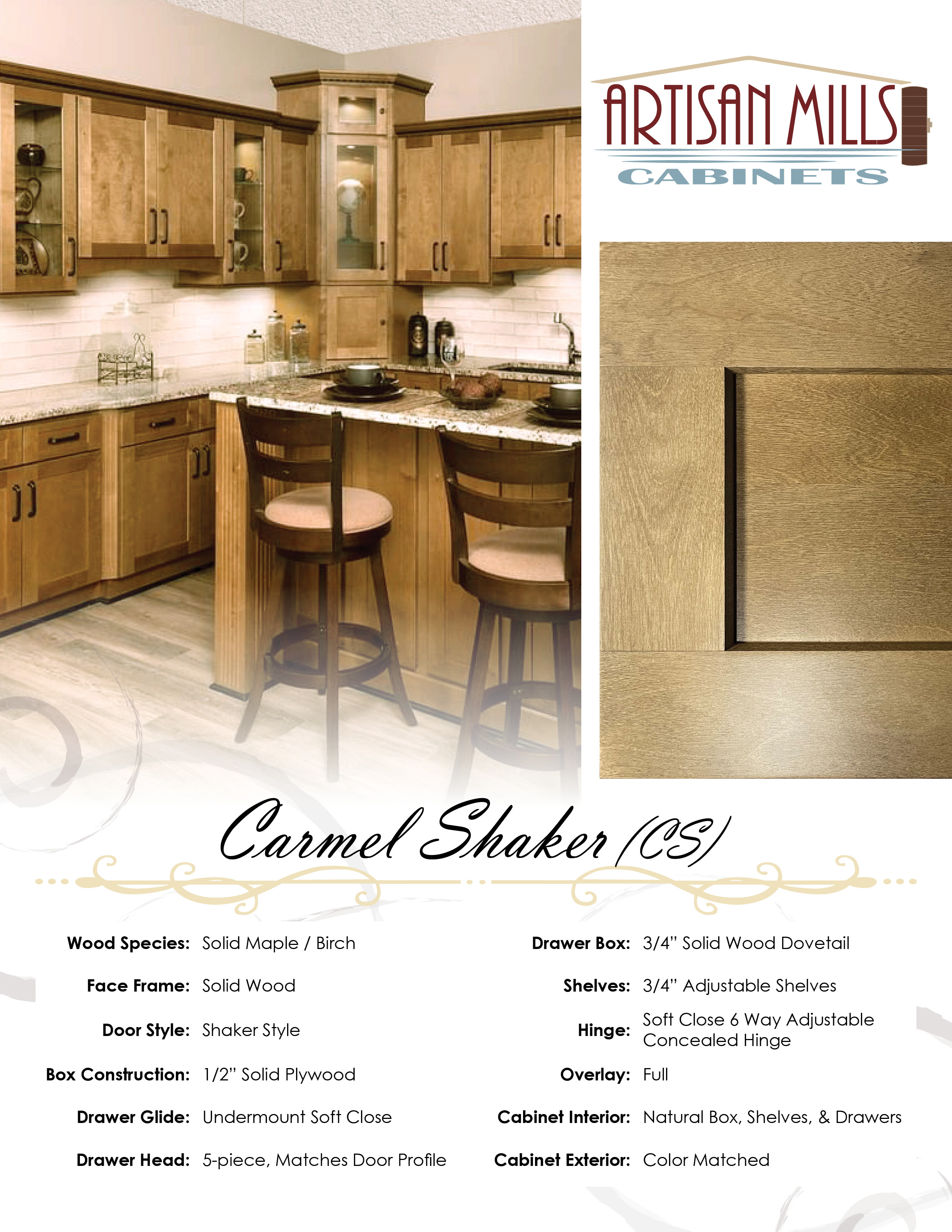Artisan Mills Cabinets Carmel Shaker Handout