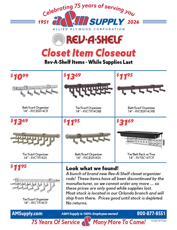 Rev-A-Shelf Closet - Closeout Items