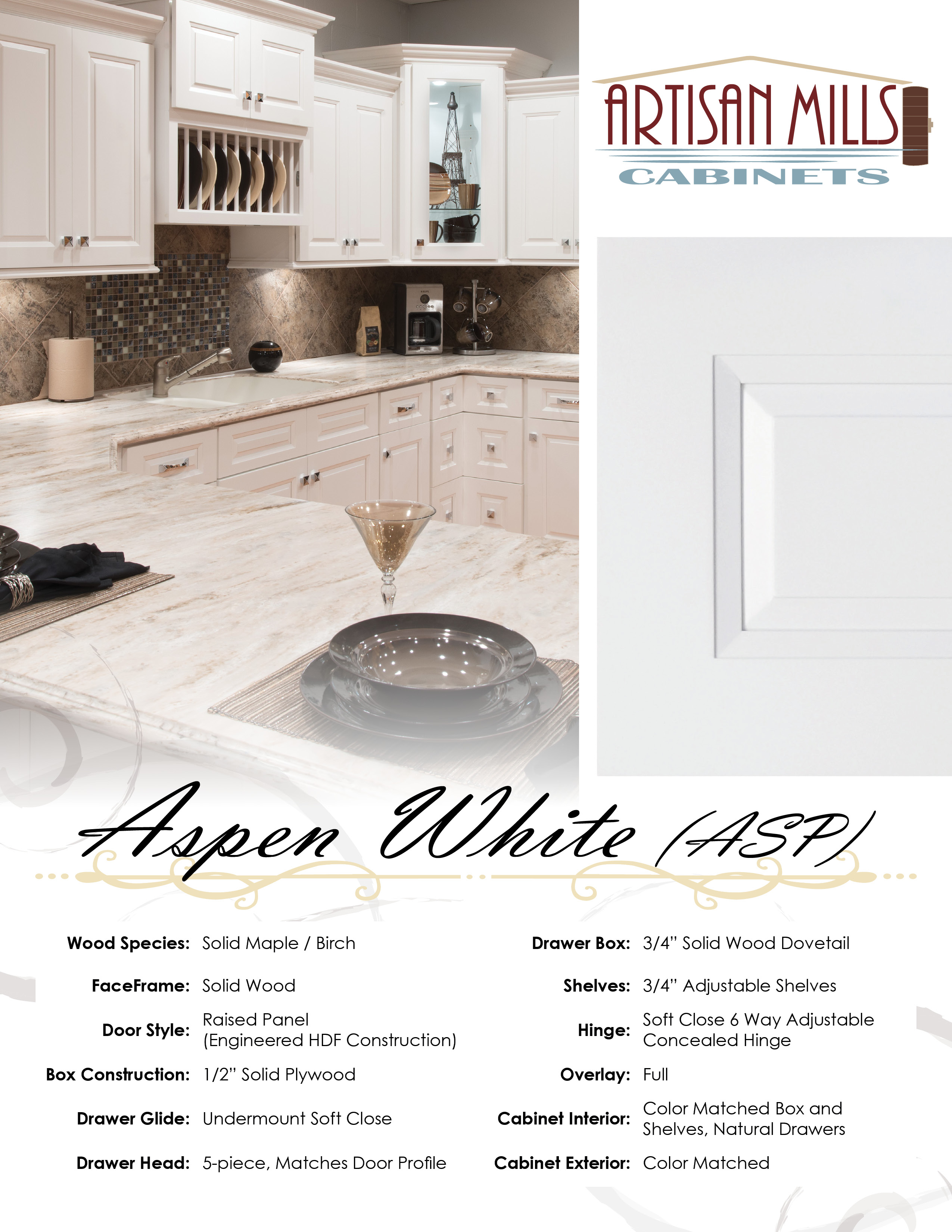 Artisan Mills Cabinet Aspen White Handout