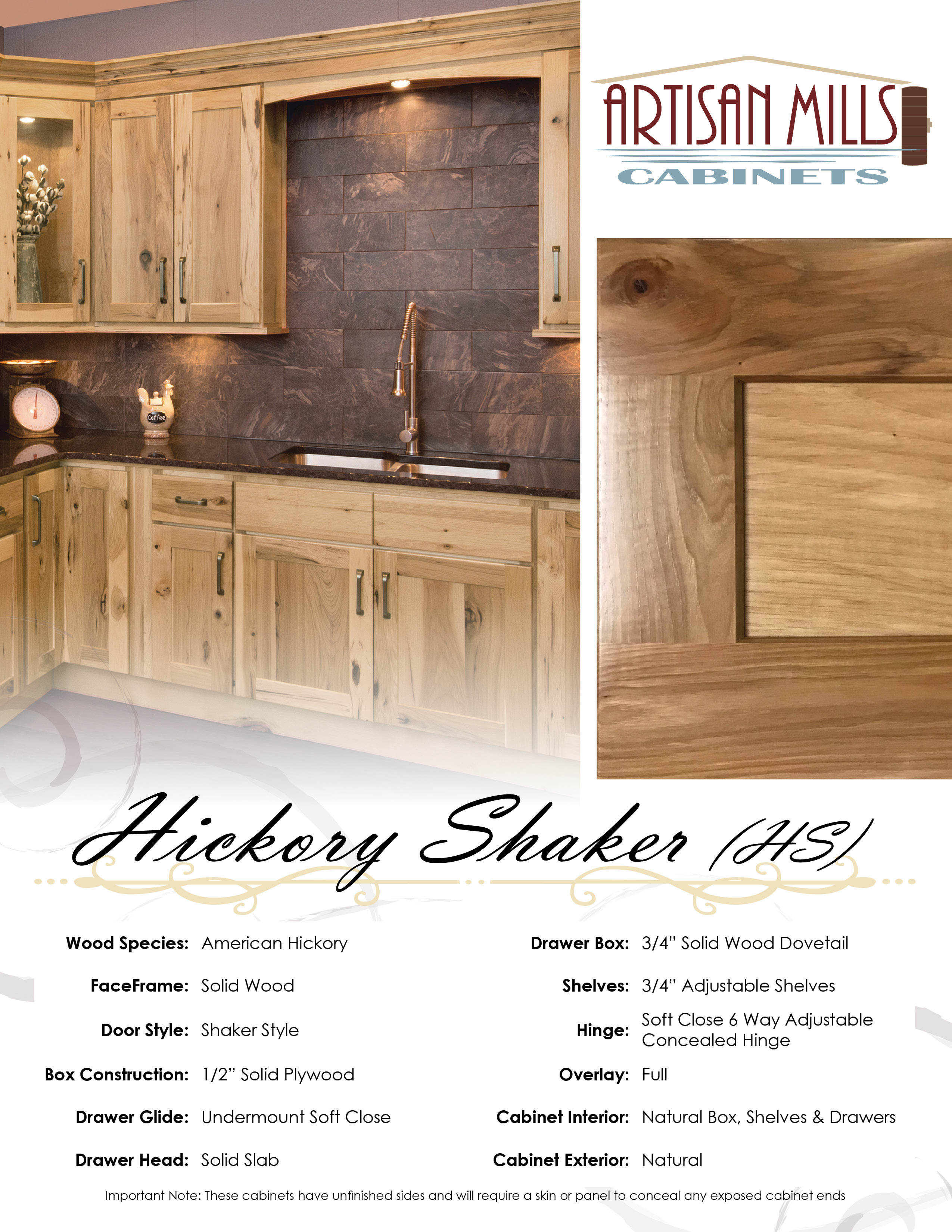 Artisan Mills Cabinet Hickory Shaker Handout